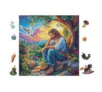 Puzzle De 100 Piezas para Adultos Jesús en el jardín 28x28cm Actividad De Team Building para Compañeros De Oficina Juego De Grupo Divertido Mejora La