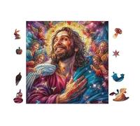 Puzzle De 100 Piezas para Adultos Jesús Reza en el jardín 28x28cm Actividad De Team Building para Compañeros De Oficina Juego De Grupo Divertido Mejora La