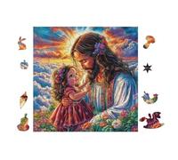 Puzzle De 100 Piezas para Adultos Jesús sosteniendo al niño 28x28cm Puzzle De Arteterapia Ideal para Salud Mental Alivio del Estrés Regulación Emocional Regalo Divertida