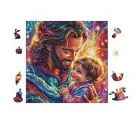 Puzzle De 100 Piezas para Adultos Jesús sostiene a un niño Art 28x28cm Ecológico Seguro No Tóxico Uso Familiar Apto para Todas Las Edades RegaloDivertida