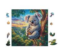 Puzzle De 100 Piezas para Adultos Koala en el eucalipto 28x28cm Alto Nivel De Dificultad para Jugadores Avanzados Ideal para Entrenamiento De Habilidades Desafíate