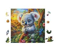 Puzzle De 100 Piezas para Adultos Koala in Árbol de Flores 28x28cm Impresión Vibrante No DesFurgonetaecible Arte De PaRojo Enmarcable Ideal para Salón Dormitorio Regalo