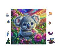 Puzzle De 100 Piezas para Adultos Koala in Árbol de Flores 28x28cm Puzzle De Arteterapia Ideal para Salud Mental Alivio del Estrés Regulación Emocional Regalo Divertida