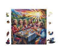 Puzzle De 100 Piezas para Adultos La Última Cena Painting 28x28cm Actividad En Interiores Vacaciones De Invierno Días Fríos Tiempo En Familia Hobby