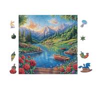 Puzzle De 100 Piezas para Adultos Lago y montaña 28x28cm Puzzle De Arteterapia Ideal para Salud Mental Alivio del Estrés Regulación Emocional Regalo Divertida