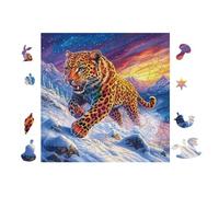 Puzzle De 100 Piezas para Adultos Leopardoo in Bosque de montaña 28x28cm Ideal para Actividades En Interiores Días De Lluvia Fines De SeHombrea Tiempo En