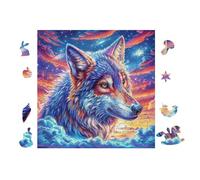 Puzzle De 100 Piezas para Adultos Lobo 28x28cm Arte De Pared Enmarcable para Oficina Café Presentación Artística Única para Espacio Comercial