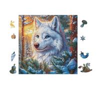 Puzzle De 100 Piezas para Adultos Lobo 28x28cm Impresión Vibrante No DesFurgonetaecible Arte De PaRojo Enmarcable Ideal para Salón Dormitorio Regalo