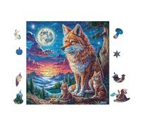 Puzzle De 100 Piezas para Adultos Lobo en el Bosque a la luz de la Luna 28x28cm Puzzle De Arte Coleccionable Ideal para Aficionados Material Duradero Resistente Juegos EduGatoivos