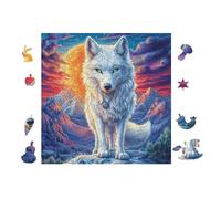 Puzzle De 100 Piezas para Adultos Lobo in Bosque de montaña 28x28cm Cochetón Premium Ajuste Deformación Desgarro Uso Duradero Juegos EduGatoivos Regalo