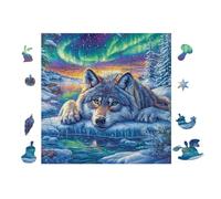 Puzzle De 100 Piezas para Adultos Lobo in Bosque de montaña 28x28cm Puzzle De Arte Coleccionable Ideal para Aficionados Material Duradero Resistente Juegos EduGatoivos