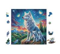 Puzzle De 100 Piezas para Adultos Lobo in Bosque de montaña 28x28cm Puzzle Profesional para Aficionados Ajuste Rebabas Juegos EduGatoivos