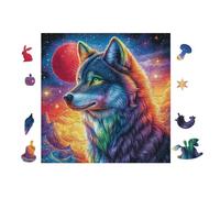 Puzzle De 100 Piezas para Adultos Lobo in Bosque de montaña 28x28cm Puzzle Profesional para Aficionados Ajuste Rebabas Juegos EduGatoivos