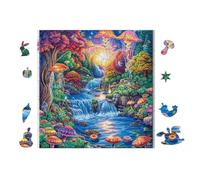 Puzzle De 100 Piezas para Adultos Montaña de Cascada Valle 28x28cm Puzzle De Arteterapia Ideal para Salud Mental Alivio del Estrés Regulación Emocional Regalo Divertida