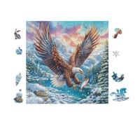 Puzzle De 100 Piezas para Adultos Montaña del Águila 28x28cm Impresión Vibrante No DesFurgonetaecible Arte De PaRojo Enmarcable Ideal para Salón Dormitorio Regalo