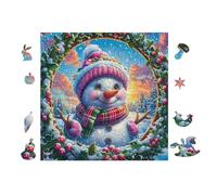 Puzzle De 100 Piezas para Adultos Muñeco de Nieve con Bufanda 28x28cm Puzzle De Arteterapia Ideal para Salud Mental Alivio del Estrés Regulación Emocional Regalo Divertida