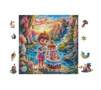 Puzzle De 100 Piezas para Adultos Niñas al Borde del río en la cabaña 28x28cm Nivel Experto para Jugadores Avanzados Diversión Desafiante Ideal para Aficionados De Puzzles