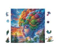 Puzzle De 100 Piezas para Adultos Obra de Arte de la Madre Tierra 28x28cm Arte De Pared Enmarcable para Oficina Café Presentación Artística Única para Espacio Comercial