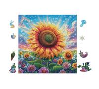 Puzzle De 100 Piezas para Adultos Obra de Arte de Rostro Sol y Luna 28x28cm Puzzle De Arteterapia Ideal para Salud Mental Alivio del Estrés Regulación Emocional Regalo Divertida