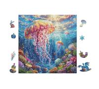 Puzzle De 100 Piezas para Adultos Océano de Medusas 28x28cm Puzzle Coleccionable para Aficionados Duradero Impresión Vibrante No Desvanecible