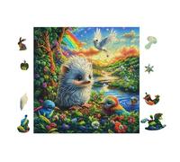 Puzzle De 100 Piezas para Adultos Pájaro con Mariposa 28x28cm Puzzle Hobby Relajante Ideal para Tiempo Libre Diario Reduce El Estrés Mejora El Estado De Ánimo