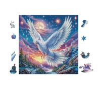 Puzzle De 100 Piezas para Adultos Paloma con Flores 28x28cm Regalo De Acción De Gracias para Familia Ideal para Tiempo De Reunión Actividad De Grupo Divertida