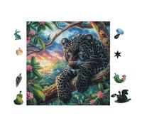 Puzzle De 100 Piezas para Adultos Pantera Negra en el jardín de Flores 28x28cm Nivel Intermedio para Mejora De Habilidades Ideal para Entrenamiento De Pensamiento Lógico