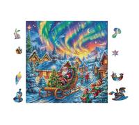 Puzzle De 100 Piezas para Adultos Papá Noel in Cabaña 28x28cm Niños Adolescentes Adultos Actividad Familiar Divertida Tiempo De Fiesta