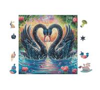 Puzzle De 100 Piezas para Adultos Pareja de cisnes con corazón 28x28cm Puzzle Coleccionable para Aficionados Duradero Impresión Vibrante No DesFurgonetaecible