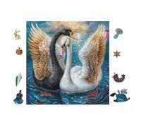 Puzzle De 100 Piezas para Adultos Pareja de cisnes en el Lago 28x28cm Puzzle De Alivio del Estrés para Empleados De Oficina Ideal para Relajación Después del Trabajo Hobby