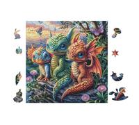 Puzzle De 100 Piezas para Adultos Pareja de Dragónes 28x28cm Puzzle Coleccionable para Aficionados Duradero Impresión Vibrante No DesFurgonetaecible