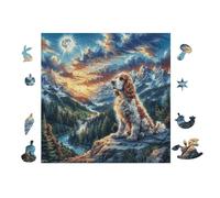 Puzzle De 100 Piezas para Adultos Perro en el Bosque de montaña nevado 28x28cm Puzzle Hobby Relajante Ideal para Tiempo Libre Diario Reduce El Estrés Mejora El Estado De Ánimo