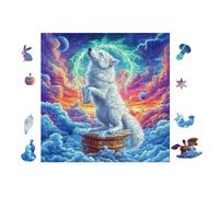 Puzzle De 100 Piezas para Adultos Perro in Clouds 28x28cm Regalo del Día del Padre para Papá Alivio del Estrés Puzzle Desafiante Relajación Diaria