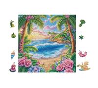 Puzzle De 100 Piezas para Adultos Playa Tropical with Palm Trees 28x28cm Nivel Principiante para Nuevos Jugadores Montaje Fácil Experiencia Fluida Apto para Todas Las Edades