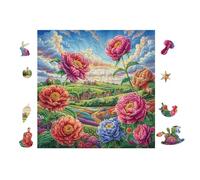Puzzle De 100 Piezas para Adultos Prado de Flores 28x28cm Puzzle De Arteterapia Ideal para Salud Mental Alivio del Estrés Regulación Emocional Regalo Divertida