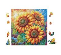 Puzzle De 100 Piezas para Adultos Prado de Girasoles 28x28cm Alto Nivel De Dificultad Desafiante Ideal para Jugadores AFurgonetazados Fuerte Sensación De Logro