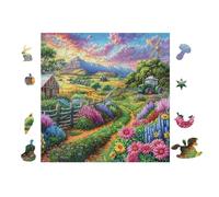 Puzzle De 100 Piezas para Adultos Prado de Granja 28x28cm Puzzle De Arteterapia Ideal para Salud Mental Alivio del Estrés Regulación Emocional Regalo Divertida