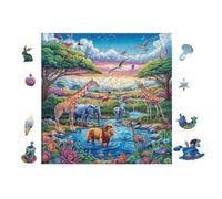 Puzzle De 100 Piezas para Adultos Reino Animal 28x28cm Puzzle De Arteterapia Ideal para Salud Mental Alivio del Estrés Regulación Emocional Regalo Divertida