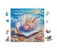 Puzzle De 100 Piezas para Adultos Seashell on Playa Tropical 28x28cm Regalo De San Valentín para Parejas Actividad De Vínculo Divertida Experiencia De Montaje Fluida