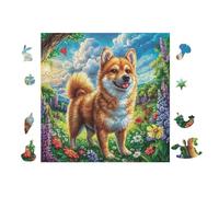 Puzzle De 100 Piezas para Adultos Shiba Cachorro 28x28cm Arte De Pared Enmarcable para Oficina Café Presentación Artística Única para Espacio Comercial