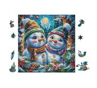 Puzzle De 100 Piezas para Adultos Snowmen with SCocheves at Christmas 28x28cm Nivel Experto para Jugadores Avanzados Diversión Desafiante Ideal para Aficionados De Puzzles