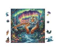 Puzzle De 100 Piezas para Adultos Tigre in Bosque de montaña 28x28cm Regalo del Día del Padre para Papá Alivio del Estrés Puzzle Desafiante Relajación Diaria