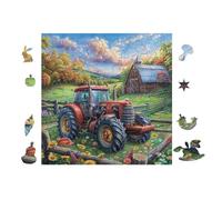 Puzzle De 100 Piezas para Adultos Tractor agrícola 28x28cm Nivel Intermedio para Mejora De Habilidades Ideal para Entrenamiento De Pensamiento Lógico