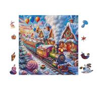 Puzzle De 100 Piezas para Adultos Tren de Navidad 28x28cm Puzzle De Arteterapia Ideal para Salud Mental Alivio del Estrés Regulación Emocional Regalo Divertida