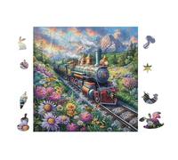 Puzzle De 100 Piezas para Adultos Tren de Vapor 28x28cm Nivel Intermedio para Mejora De Habilidades Ideal para Entrenamiento De Pensamiento Lógico