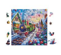 Puzzle De 100 Piezas para Adultos Tren de Vapor 28x28cm Puzzle De Arteterapia Ideal para Salud Mental Alivio del Estrés Regulación Emocional Regalo Divertida