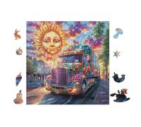 Puzzle De 100 Piezas para Adultos Truck En el Prado de Flores 28x28cm Nivel Principiante para Nuevos Jugadores Montaje Fácil Experiencia Fluida Apto para Todas Las Edades