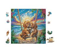 Puzzle De 100 Piezas para Adultos Two Osos on Swing 28x28cm Nivel Intermedio para Mejora De Habilidades Ideal para Entrenamiento De Pensamiento Lógico