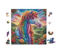 Puzzle De 100 Piezas para Adultos Unicornio arcoíris 28x28cm Montaje Fácil para Principiantes Ideal para Niños Adolescentes Mejora La Destreza Manual Regalo