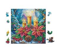 Puzzle De 100 Piezas para Adultos Velas de Navidad con Regalos 28x28cm Puzzle De Arteterapia Ideal para Salud Mental Alivio del Estrés Regulación Emocional Regalo Divertida